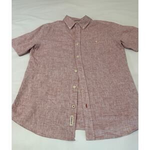 Original Weatherproof Vintage washable linen short sleeve shirt, button-up front